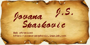 Jovana Spasković vizit kartica